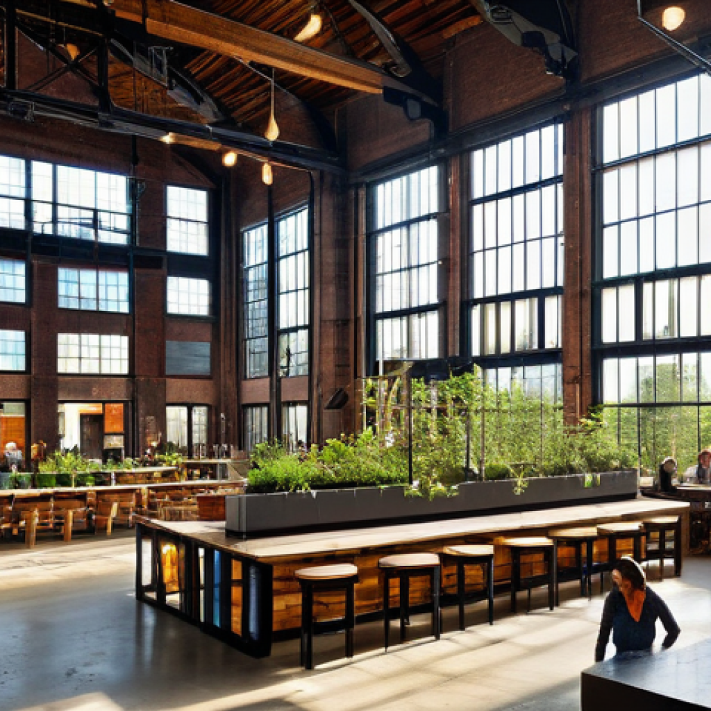 전환된 폐공간의 도시 설계 원칙 - **Image Prompt: "A breathtaking, high-angle, cinematic shot showcasing the adaptive reuse of a grand...