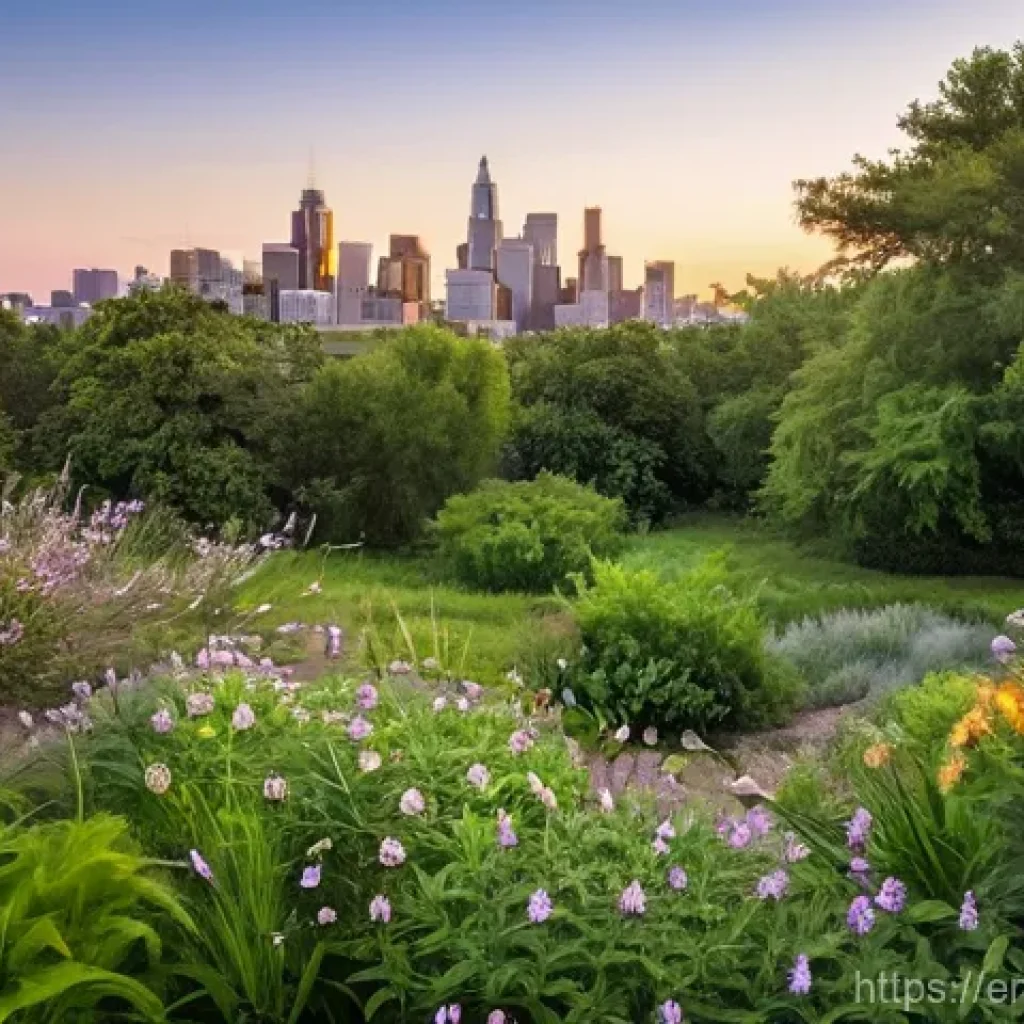 도시 폐공간의 환경적 이익 - **A Vibrant Urban Wildlife Sanctuary:**
    A wide-angle shot of a formerly neglected urban vacant l...