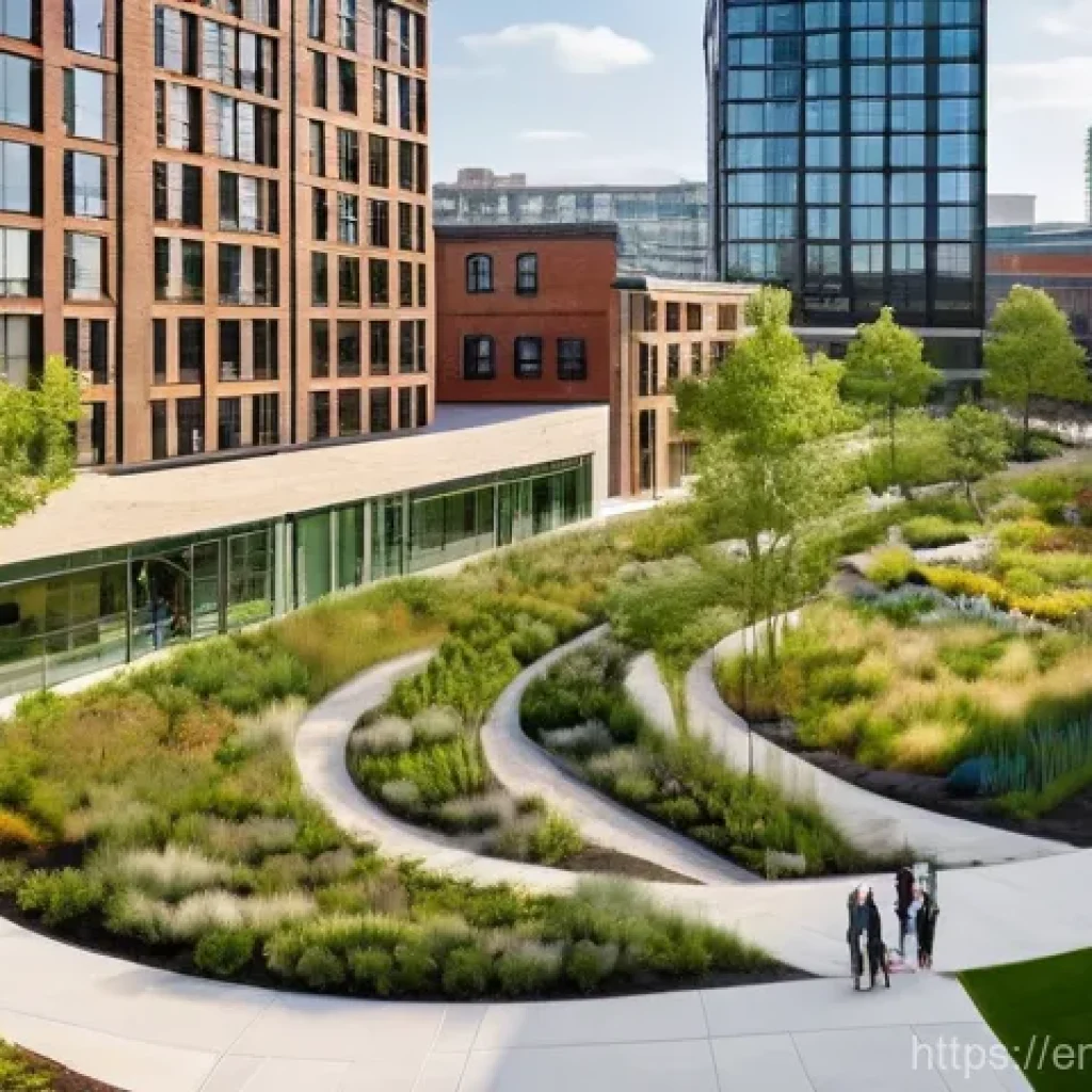 국내 외 폐공간 생태적 전환 사례 비교 - **Urban Revival: From Industrial Past to Green Future**
A wide-angle, slightly elevated view cap...