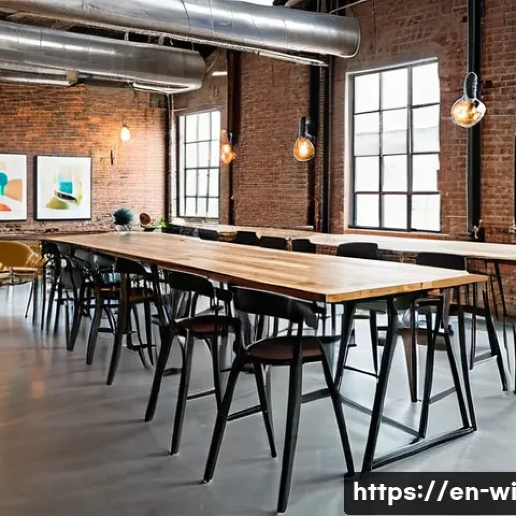 폐공간 활용을 위한 디자인 사례 - A spacious, renovated industrial warehouse converted into a vibrant creative workspace, featuring ex...